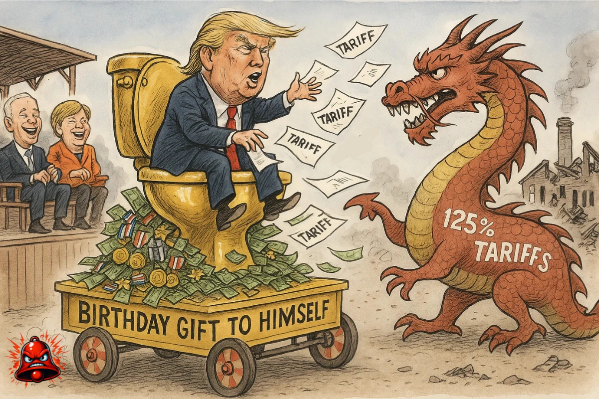 Trump’s Insane Circus: Parade & Stunning China Tariff, WTF?