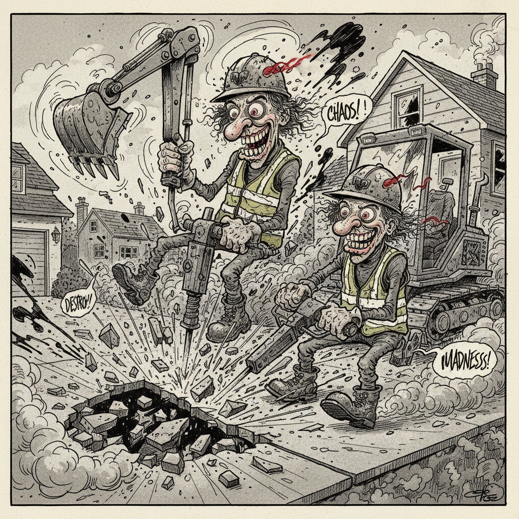 Gonzo-style illustration